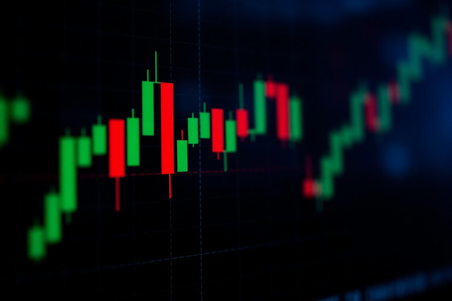 Live trading chart with candlesticks